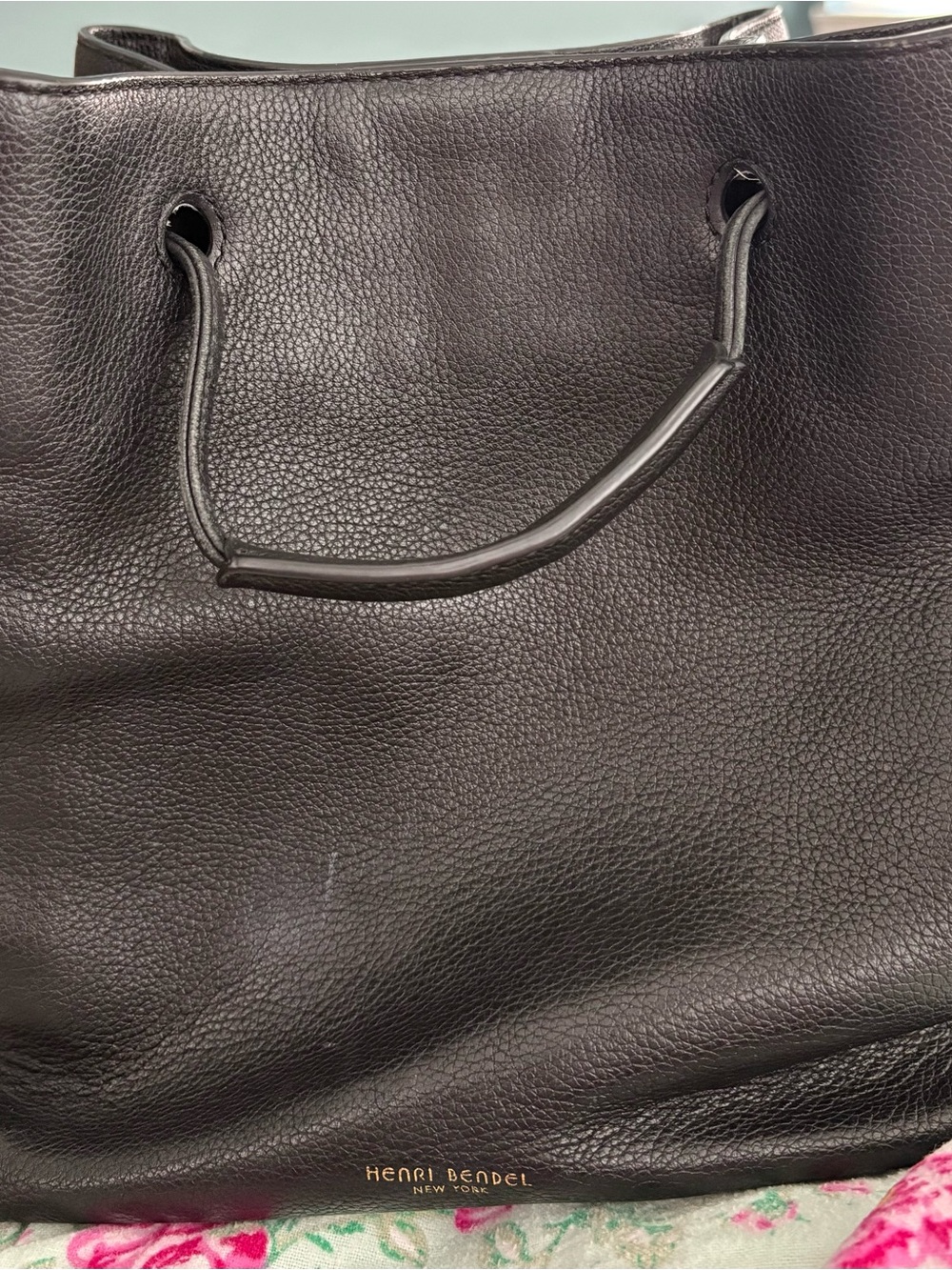 Henri Bendel Black Pebbled Leather Bag